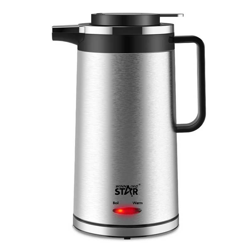 [HE2036] Jarra eléctrica de acero inoxidable, para mesa, mantiene el calor 1,5L, 1000w, en caja, WINNING STAR