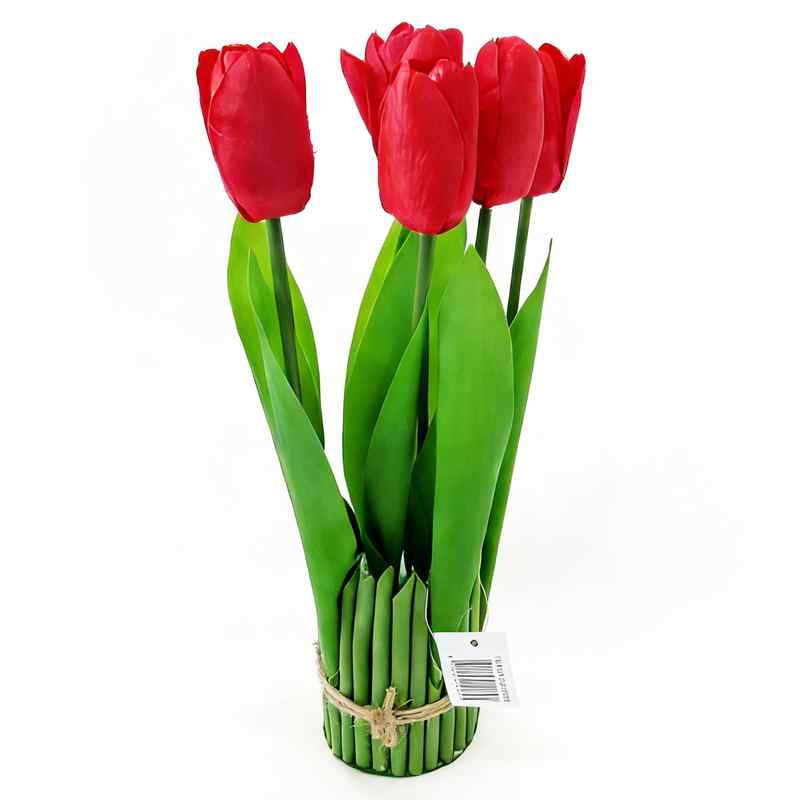 [HF0400] Planta con flores de tulipanes, varios colores