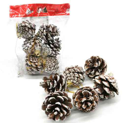 [HN0358] Adorno navideño piñas x6, en bolsa