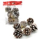 Adorno navideño piñas x6, en bolsa