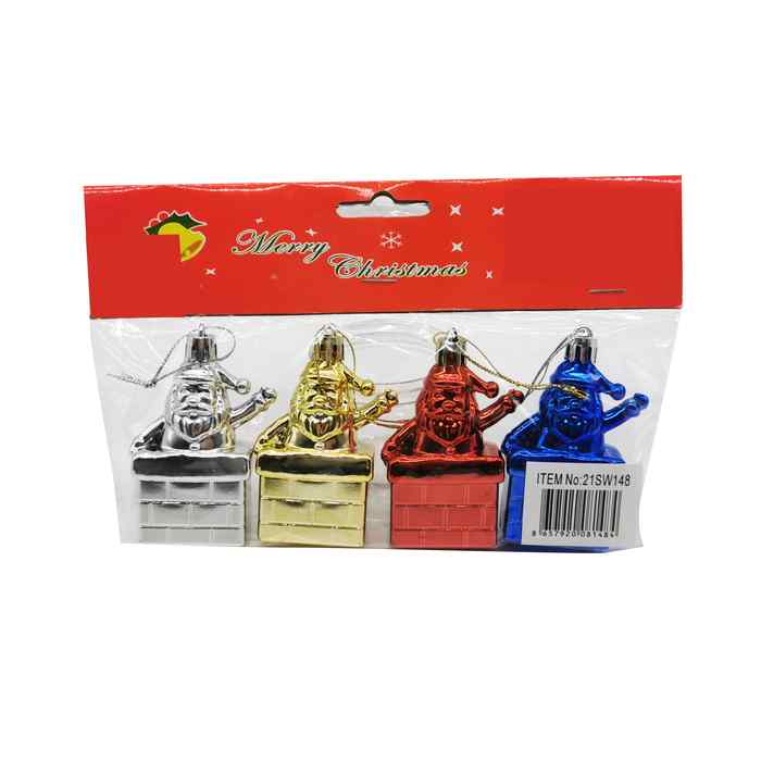 [HN0365] Adorno navideño Papá Noel x4 en bolsa
