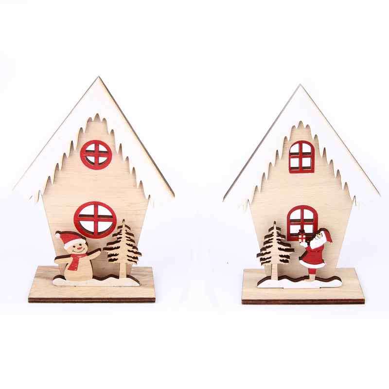 [HN0373] Adorno navideño casita de madera, en bolsa