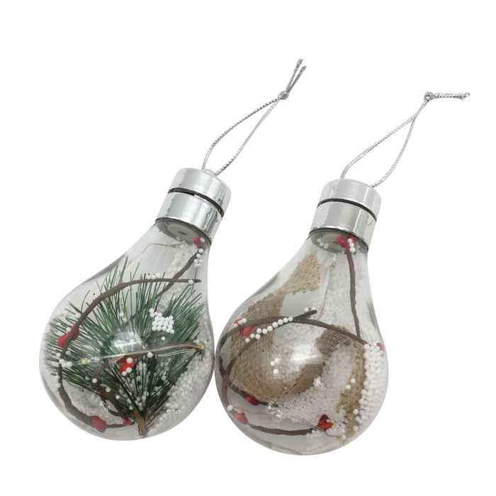 Bola navideña con luz led, 11cm en bolsa, varios modelos