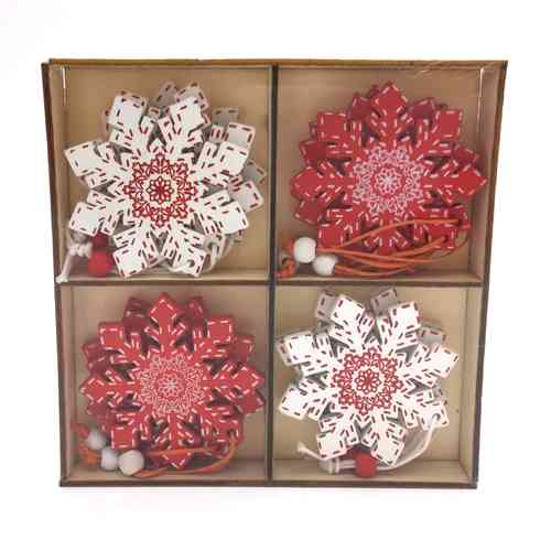 [HN0432] Adorno navideño de madera x12, en caja