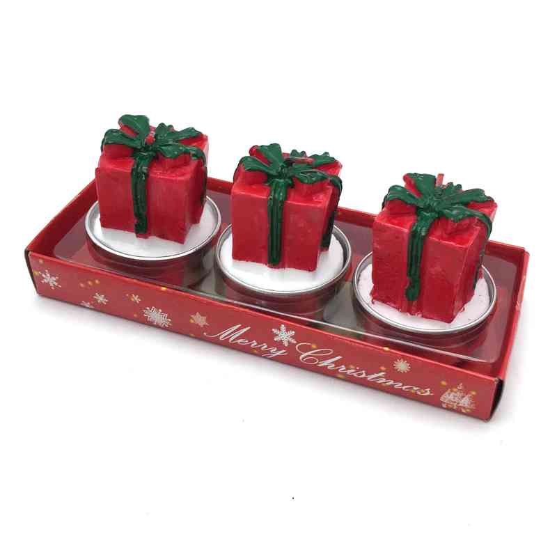 [HN0450] Vela navideña regalo x3, en caja de mica