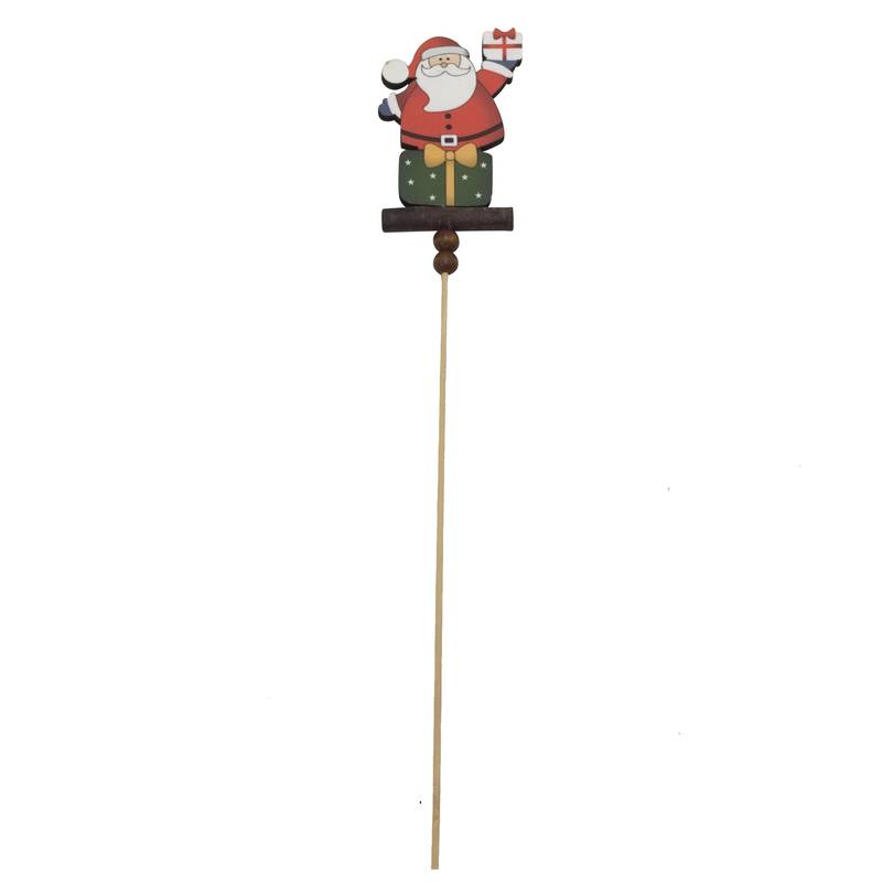 Adorno pincho de madera, con diseños navideños