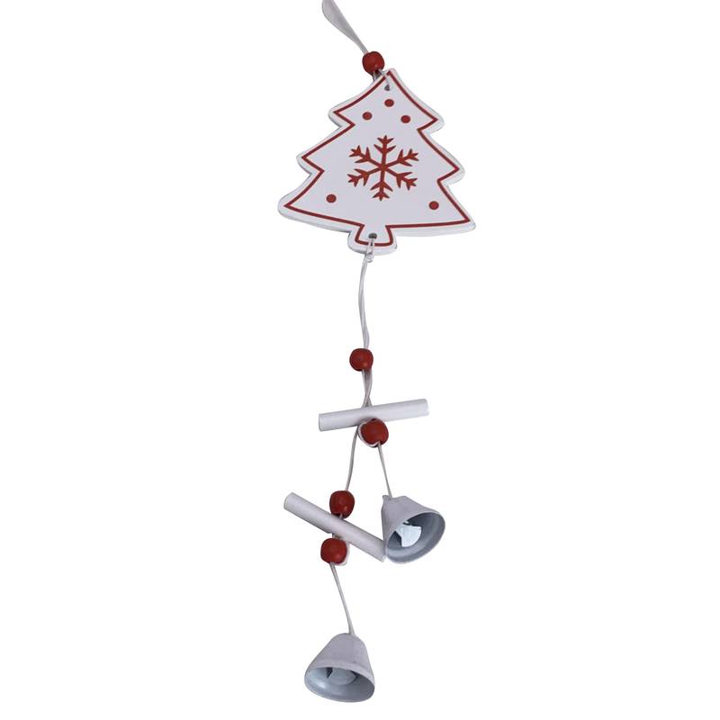 [HN0513] Adorno navideño de madera, arbolito con campanas