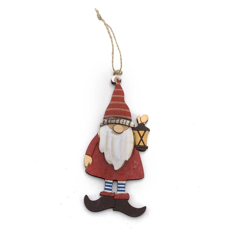[HN0518] Adorno navideño de madera, duende