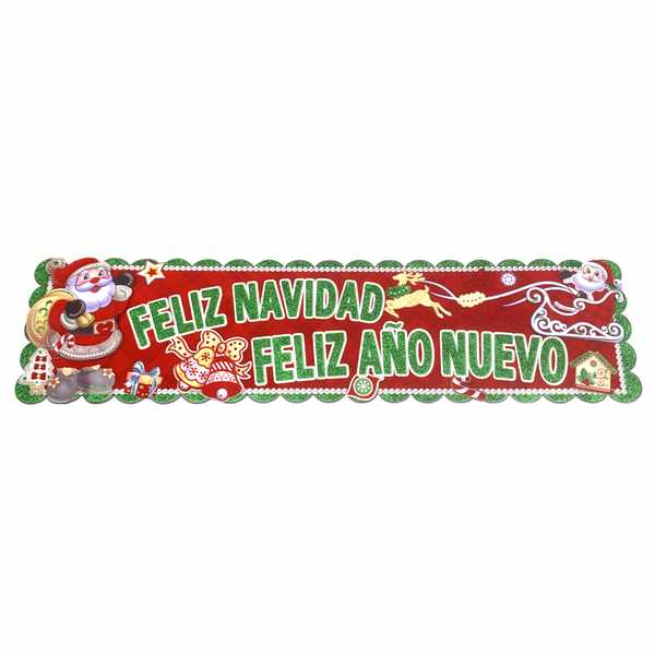 [HN0539] Adorno navideño cartel Feliz Navidad, doble faz en bolsa varios diseños