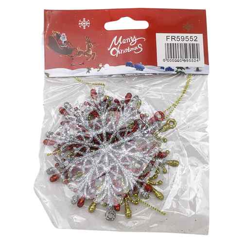 [HN0557] Adorno navideño copo de nieve x3, en bolsa