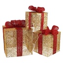 Adorno navideño caja x3 tamaños, con luz (220V)