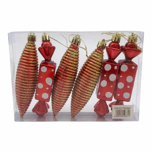 [HN0572] Adorno navideño surtido x6, en caja