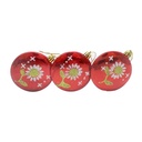 Bolas navideñas x3 8cm, chatas en caja de PVC