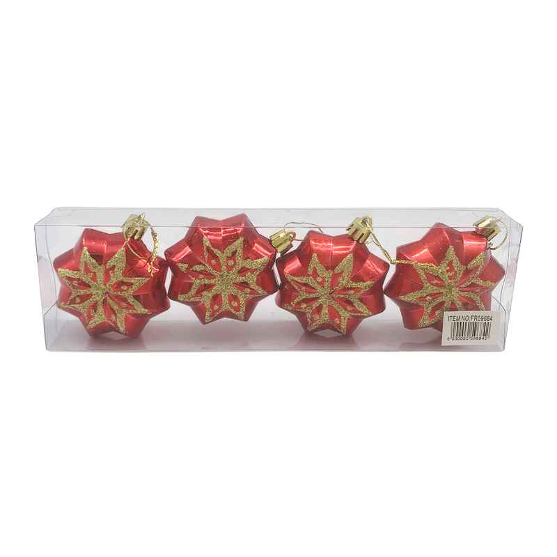 [HN0575] Adorno navideño estrellas x4 7cm, en caja