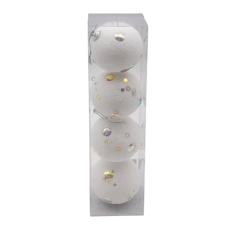 [HN0582] Bolas navideñas x4 7cm, en tubo