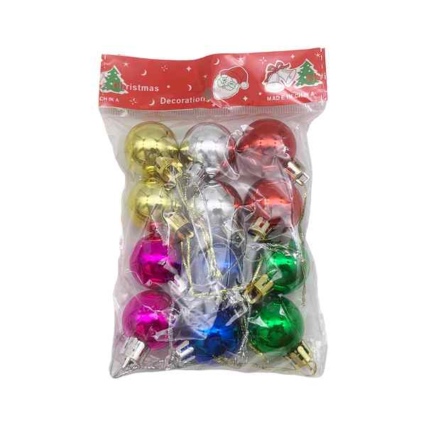[HN0589] Bolas navideñas x12 3cm, en bolsa