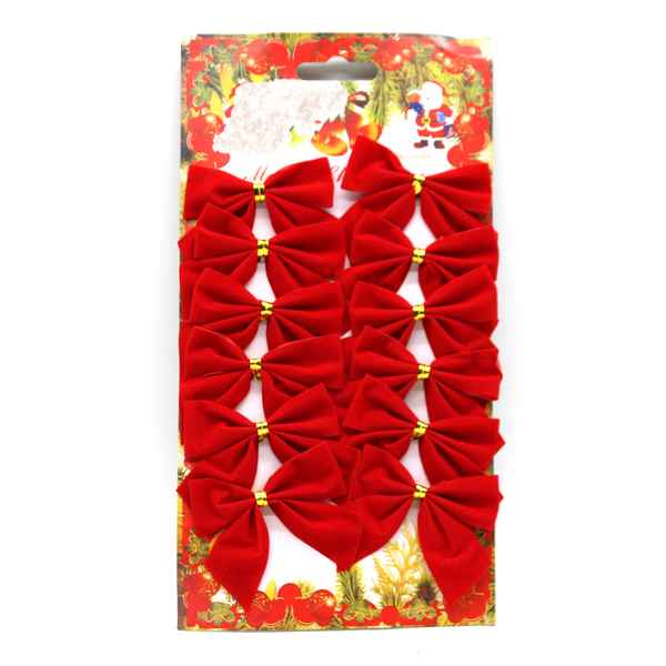 [HN0590] Adorno navideño moñas x12, en bolsa