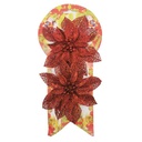 Adorno navideño flor, x2, en bolsa