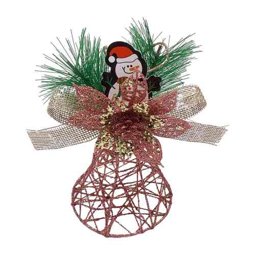 [HN0626] Adorno navideño campana con moña, en bolsa