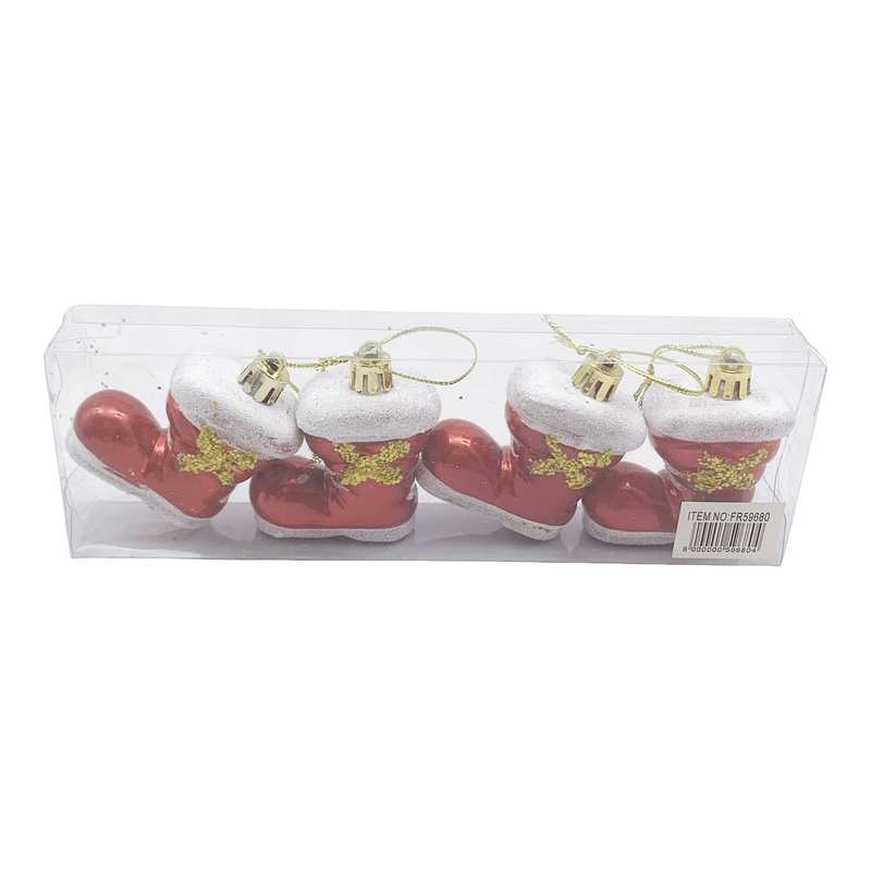 [HN0630] Adorno navideño botas x4, en caja de mica