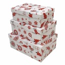 Cajas de regalo forradas, set x3, diseño navidad