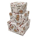 Cajas de regalo forradas, set x3, diseño Navidad