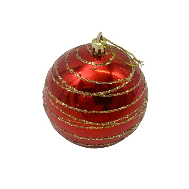 [HN0665] Bola navideña 8cm, con diseño, en bolsa