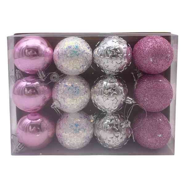 [HN0669] Bolas navideñas x12 6cm, varias texturas, en caja