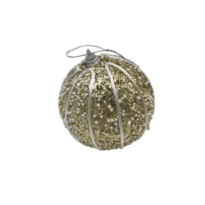 [HN0673] Bola navideña 8cm con diseño, en bolsa, varios colores