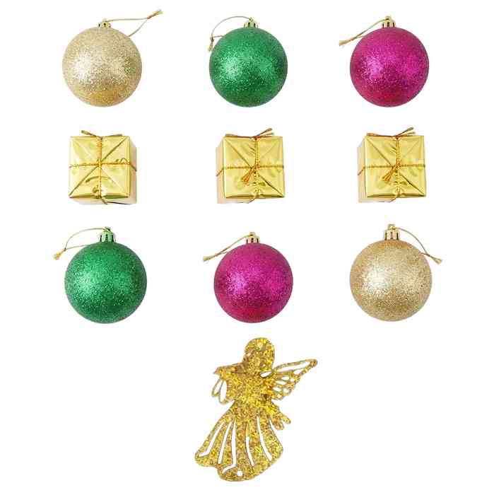 [HN0689] Adorno navideño surtido x10, en bolsa