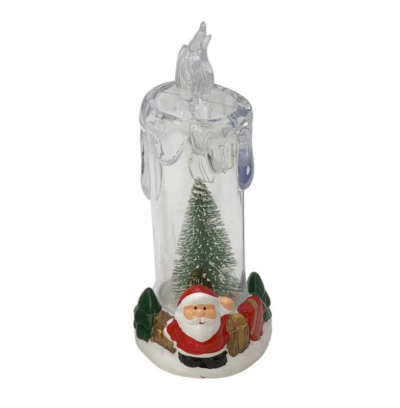 [HN0697] Adorno árbol navideño para mesa, vela led, en caja 2 diseños