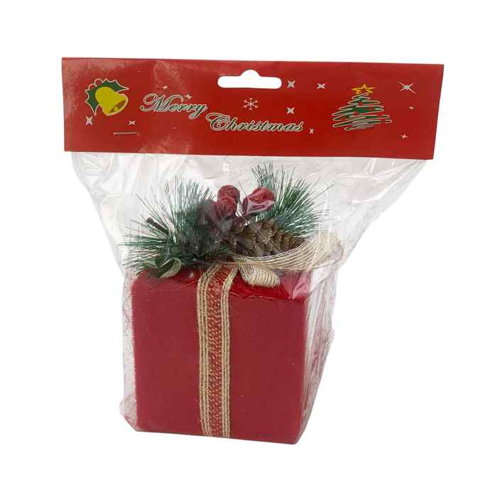 Adorno navideño regalito, 2 colores, en bolsa