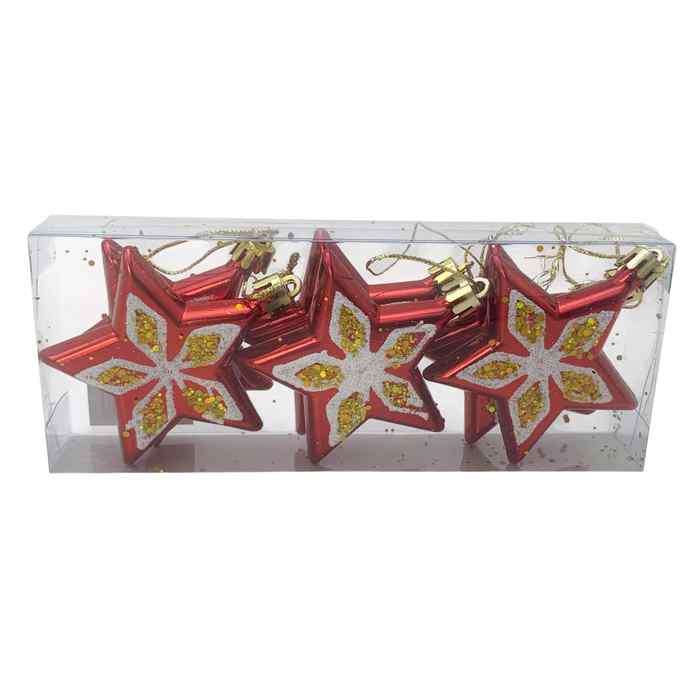 [HN0720] Adorno navideño estrella x6, en caja