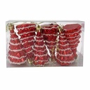 Adorno navideño arbolito para colgar x6, en caja