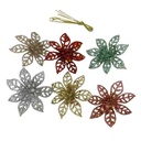 Adorno navideño flor x6, en bolsa