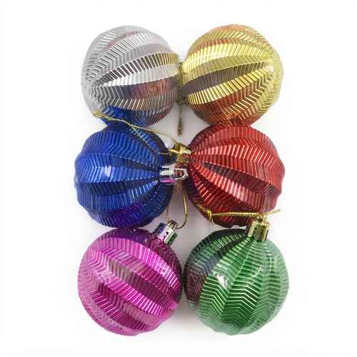 [HN0732] Bolas navideñas x6 6cm, surtidas, en bolsa