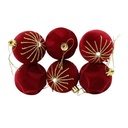 Bolas navideñas x6 6cm, textura símil terciopelo, en caja