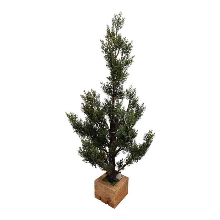 Árbol navideño común, 102 ramas 70cm, con maceta de madera