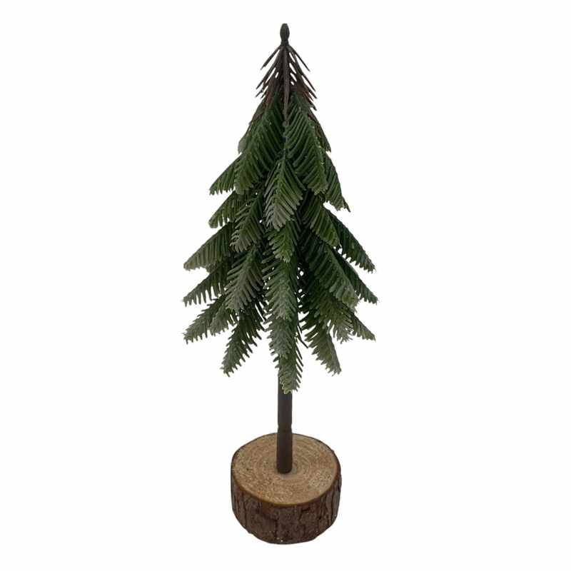 [HN0755] Adorno árbol navideño para mesa, con base de madera