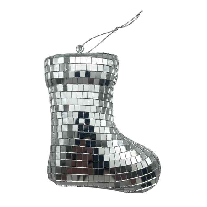 [HN0770] Adorno navideño facetado espejado, bota, en bolsa