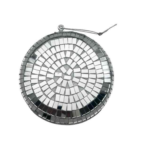 [HN0771] Adorno navideño facetado espejado, bola disco, en bolsa