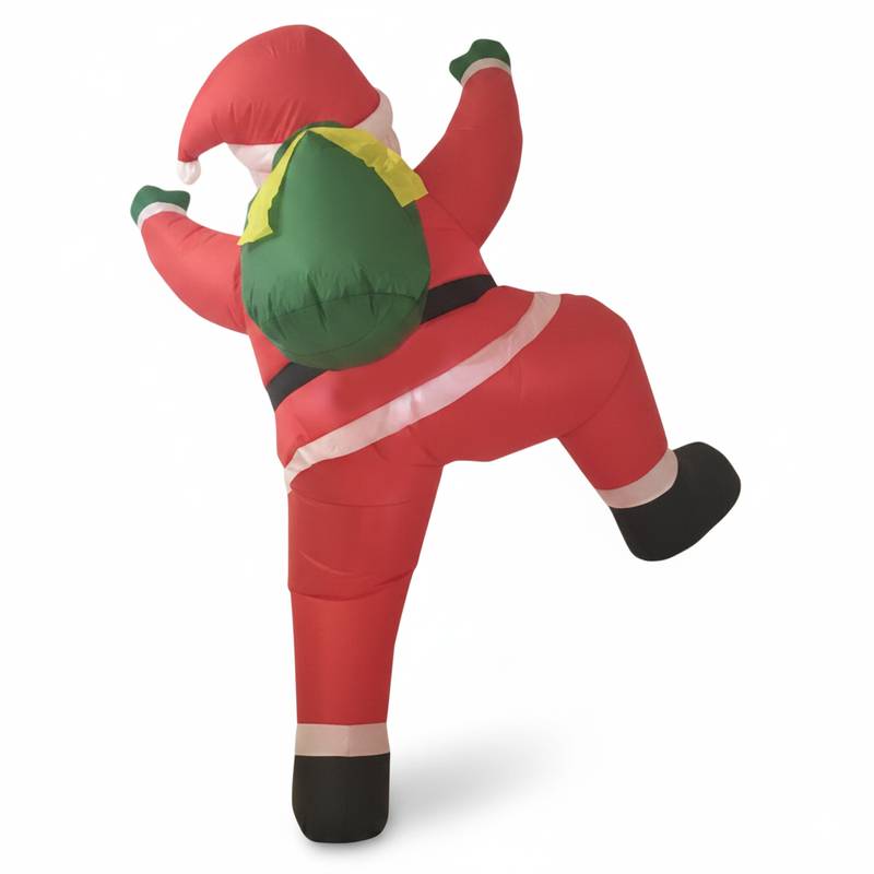 Muñeco inflable Papá Noel esclador, con bomba 0,8A, para ventanas o pared, en caja
