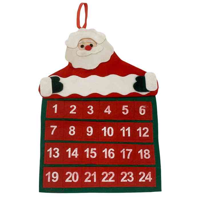 Calendario de adviento, de fieltro