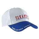 Gorro con visera, diseño bordado copas blanco azul, Armoric