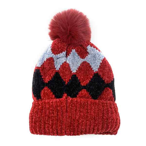[HV0912] Gorro de adulto, de chenille, forrado, varios colores