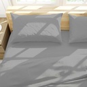 Sábanas 2 plazas Berlina GRIS, 140x190x25 200x220 50x75cm, set 4 piezas en poliester