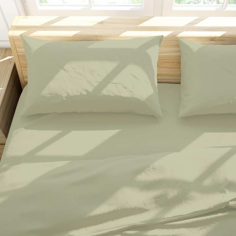 [HV1031VD] Sábanas 2 plazas Berlina VERDE, 140x190x25 200x220 50x75cm, set 4 piezas en poliester