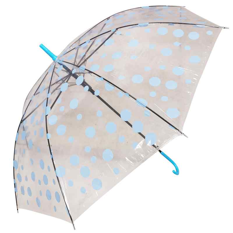[HV1076] Paraguas largo, 8 varillas, transparente de PVC, varios colores