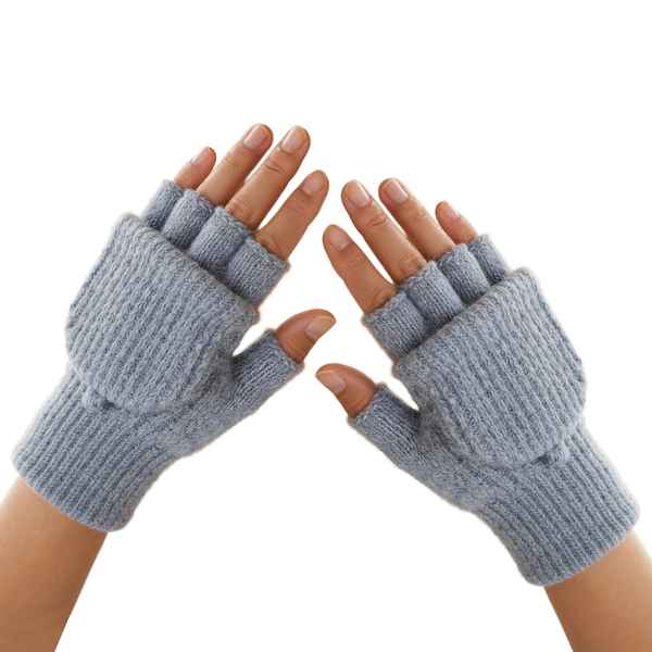 [HV1096] Guantes de adulto, tejidos, sin dedos con solapa, en bolsa, varios colores