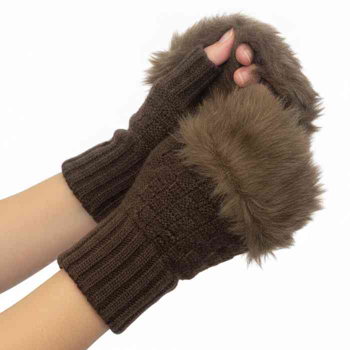 [HV1174] Guantes de adulto, tejido, sin dedos, varios colores
